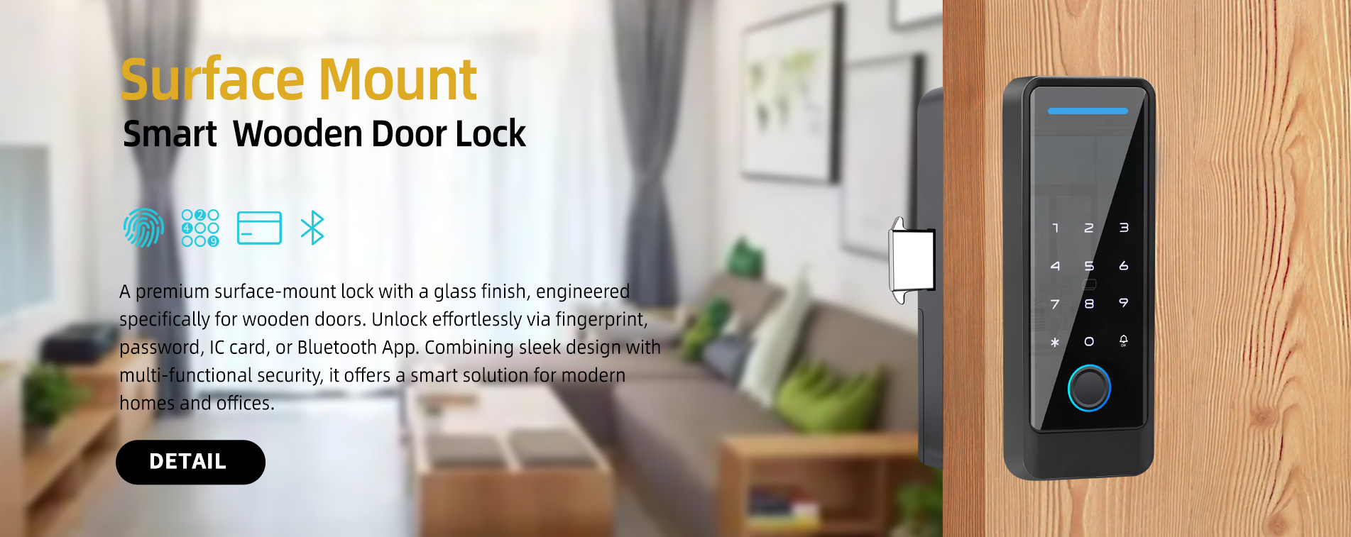 KB208 surface mount wooden door lock